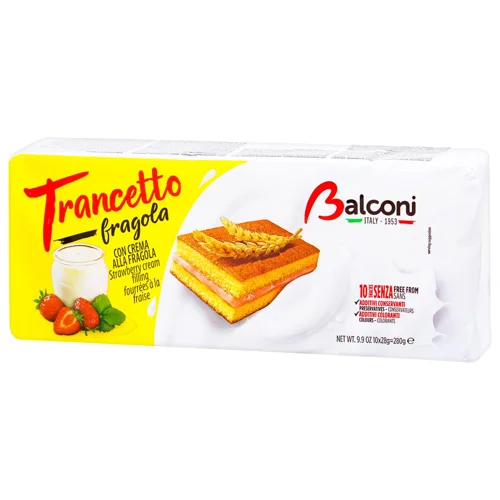 Бісквіти Balconi Trancetto з полуницею 10шт*28г