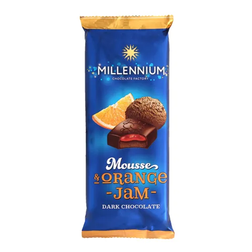 Шоколад Millennium мусовий чорний з апельсином 135г