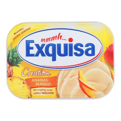 Сир 52% м'який з ананасом та манго Exquisa п/у 200г