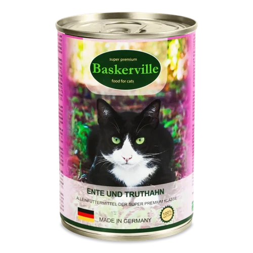 Корм для котів Baskerville Утка з Індейкою, в/ґ, 1г