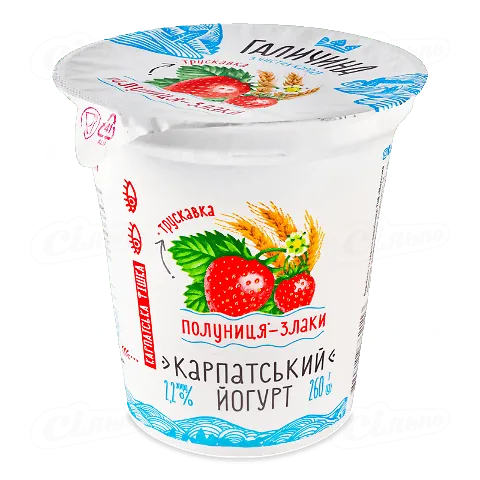Йогурт Галичина полуниця-злаки 2,2% 260г