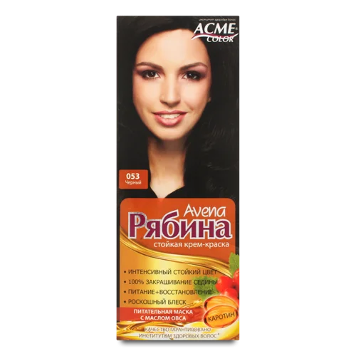 Крем-фарба Для Волосся №053 Чорний Рябина Avena Acme Color, 1 шт