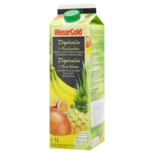 Нектар Wesergold Мультифрукт Тропік 5 фруктів 1л
