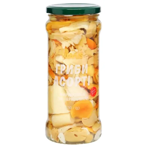 Асорті з грибів Novus мариновані 530г