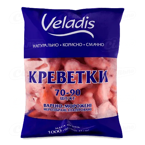 Креветки Veladis варено-морожені 70-90, 1кг