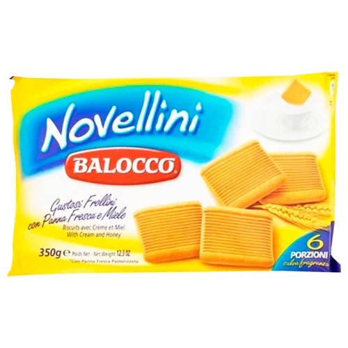 Печиво Balocco Novellini пiсочне зi свiжим молоком та медом 350г