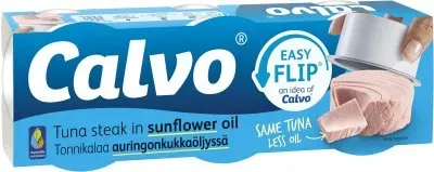 Тунець Calvo Easy Flip в соняшниковій олії 65г х 3 шт