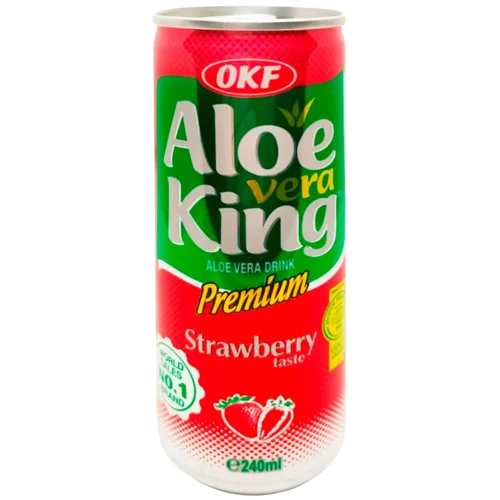 Напій газований OKF Aloe Vera King Полуниця 240мл