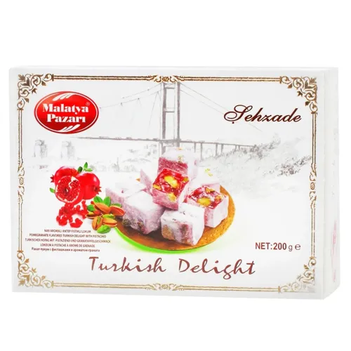 Рахат-лукум Malatya Pazari Шехзаде гранатовий з фісташками 200г