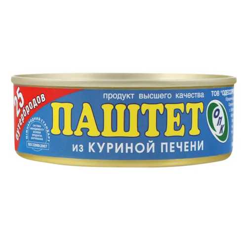 Паштет із курячої печінки ОПК з залізною банкою 240г