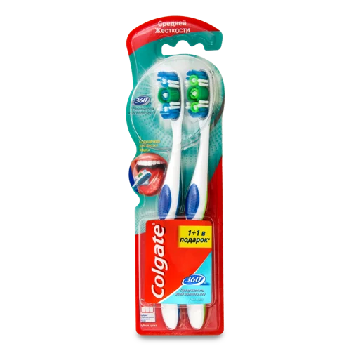 Зубна Щітка Середньої Жорсткості 360 Colgate 2шт