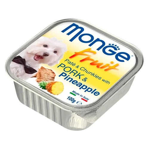 Корм вологий Monge Fruit зі свининою та ананасом для собак 100г