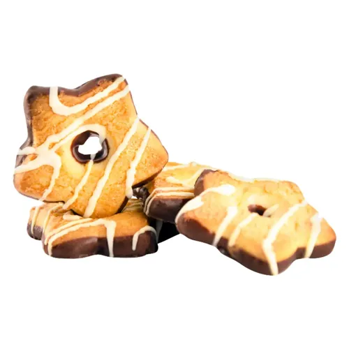 Печиво здобне пісочно-відсадне декороване білою та темною глазур'ю Зірочка Varto, 500г