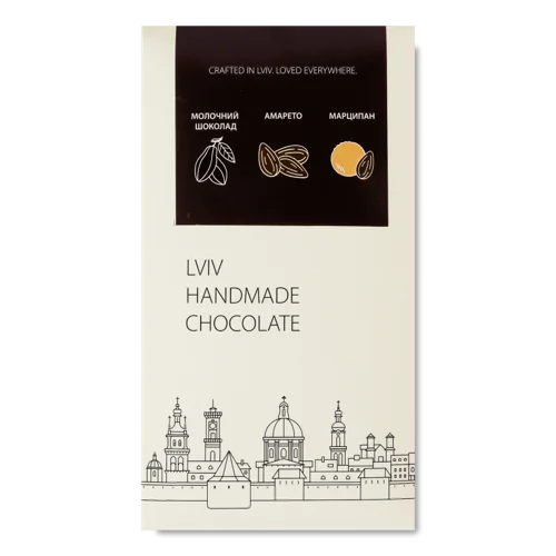 Молочний Шоколад з Марципаном та Амарето, Львівська Handmade, к/у 80г
