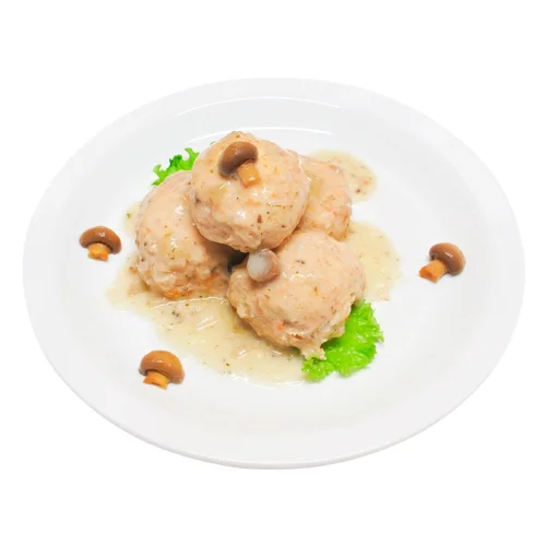 Тефтелі курячі в грибному соусі