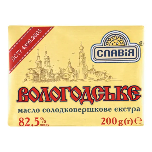 Масло 82.5% солодковершкове екстра Вологодське Славія м/у 200г