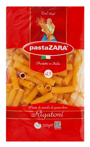 Вироби макаронні Rigatoni №43 Pasta Zara м/у 500г