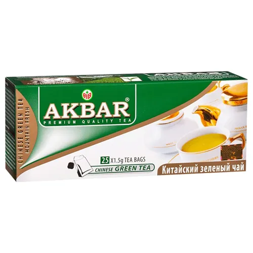 Чай Green Tea Akbar зелений пакетований 25х1.5гр
