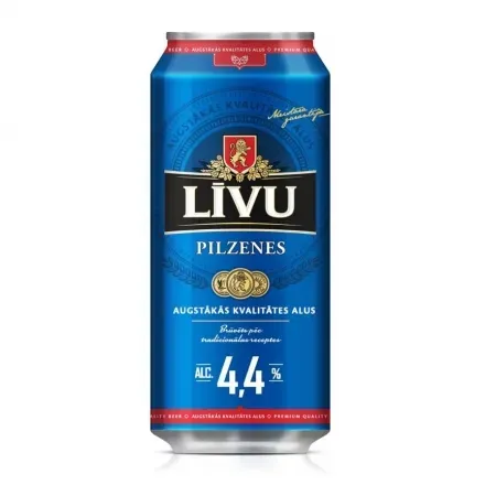 Пиво 0,5л Livu Pilzenes світле фільтроване 4,4% об ж/б Литва