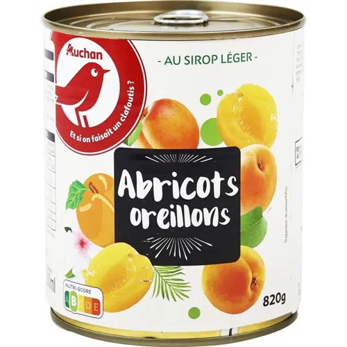 Абрикоси Ашан в сиропі чищені 820г