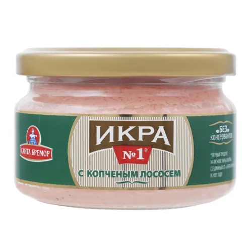 Ікра мойви з копченим лососем №1 Санта Бремор с/б 180г