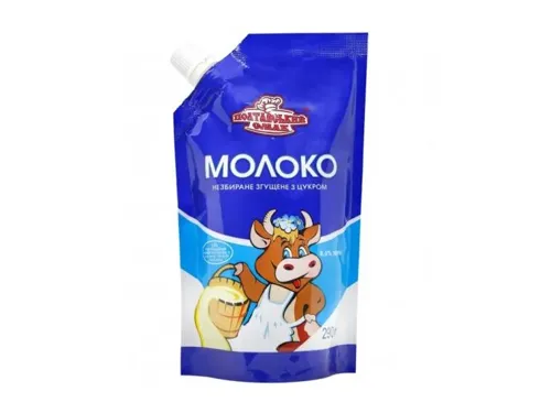 Молоко згущене з цукром 8,5 % д/пак ТМ Полтавський Смак 290г