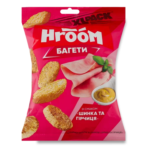 Сухарики Багетні Шинка Та Гірчиця, в/к, 100г