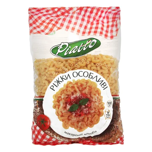 Вироби макаронні Ріжки особливі Piatto м/у 900г