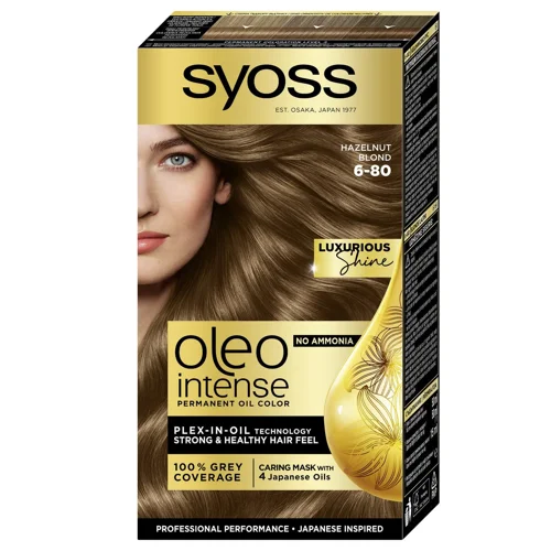 Фарба для волосся без аміаку SYOSS Oleo Intense 6-80 Золотистий русявий 115мл
