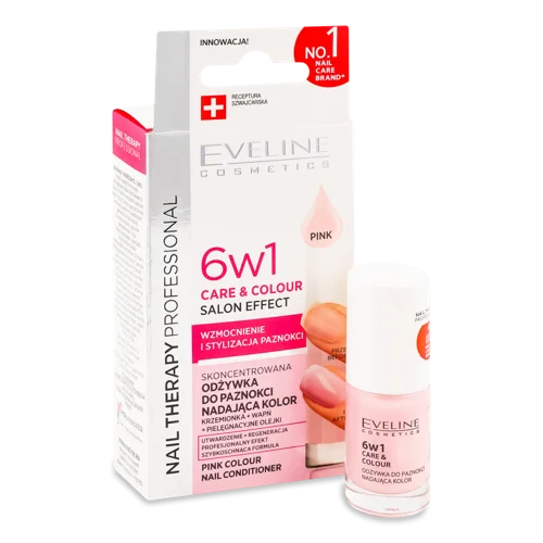 Лак для нігтів Nail Therapy Professional 6в1 Care&Colour Pink 5мл Eveline