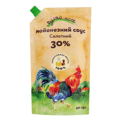 Соус майонезний 30% Салатний Гуляй-поле д/п 550г