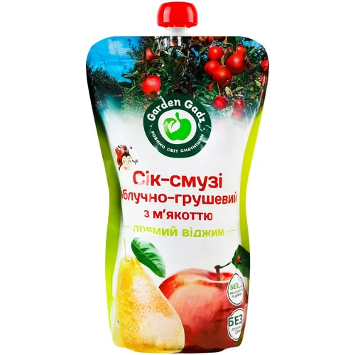 Сік-смузі Gadz Яблуко-груша з м'якоттю прямий віджим 1л