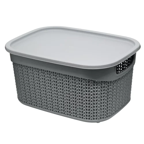 Кошик Ucsan Plastik Knit з кришкою 9л сiрий металiк