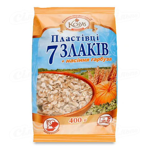 Пластівці Козуб продукт 7 злаків насіння гарбуза, 400г