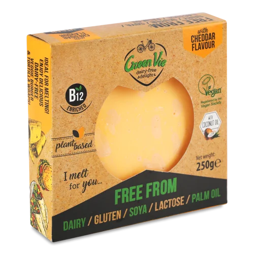 Сир Рослинний Веганський Вінтажний Чеддер Green Vie, к/у, 250 г