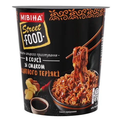 Вермішель швидкого приготування гостра в соусі зі смаком теріякі Street Food Мівіна 75г