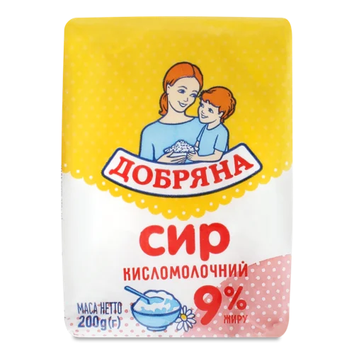 Творог Кисломолочний Добряна 9% Екологічний, 200г