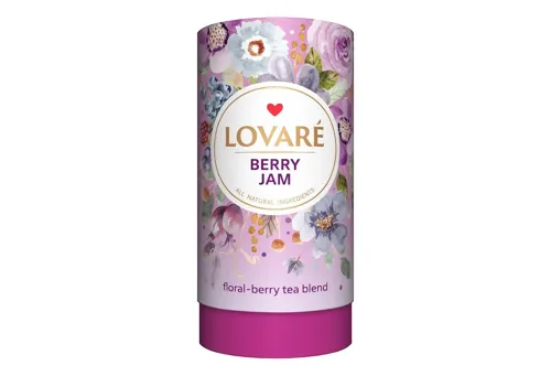 Бленд квітково-ягідного чаю Lovare Ягідний джем з ароматом вишні, малини та смородини 80г