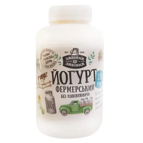 Йогурт Забіяка Фермерський без наповнювача 3,5%, 300г