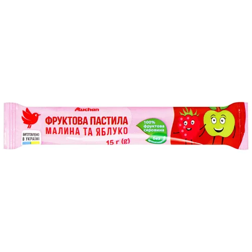Пастила фруктова Auchan малина та яблуко 15г