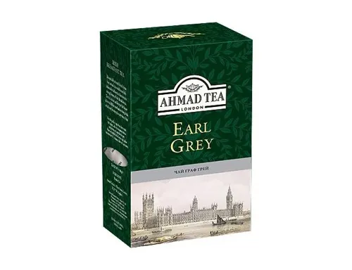 Чай чорний байховий листовий з ароматом бергамоту Earl Grey Ahmad Tea 100г