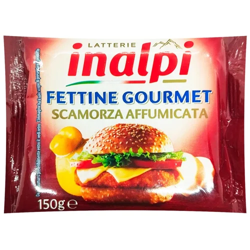 Сир плавлений Inalpi Скаморца скибочки копчений 19% 150г