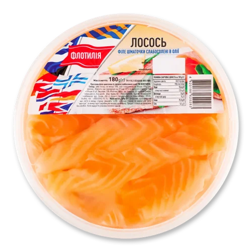 Філе Лосося Шматочки В Олії, Вищого Ґатунку, З/б 180г