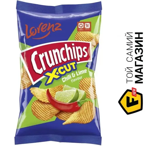 Чіпси Crunchips X-Cut чилі лайм 75г