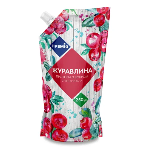 Журавлина Премія перетерта з цукром стерілізована 250г