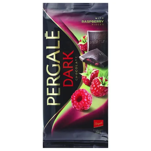 Шоколад Pergale чорний зі шматочками малини 93г