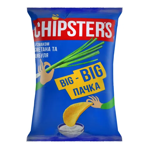 Чіпси картопляні Сметана та цибуля Chipster's м/у 180г