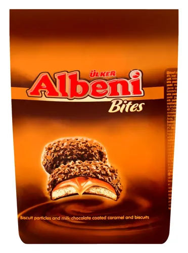 Печиво з молочно-шоколадною глазур'ю і карамельної начинкою Albeni Ulker м/у 144г