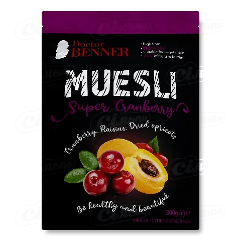 Мюслі Doctor Benner «Супер журавлина», 300г