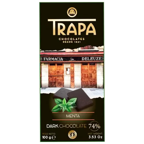 Шоколад чорний Trapa зі смаком м'яти 74% 100г